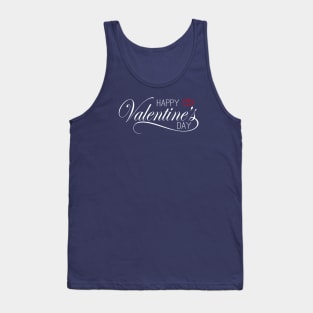 Elegant and Lovely Happy Valentine's Day Calligraphy Greeting Tank Top